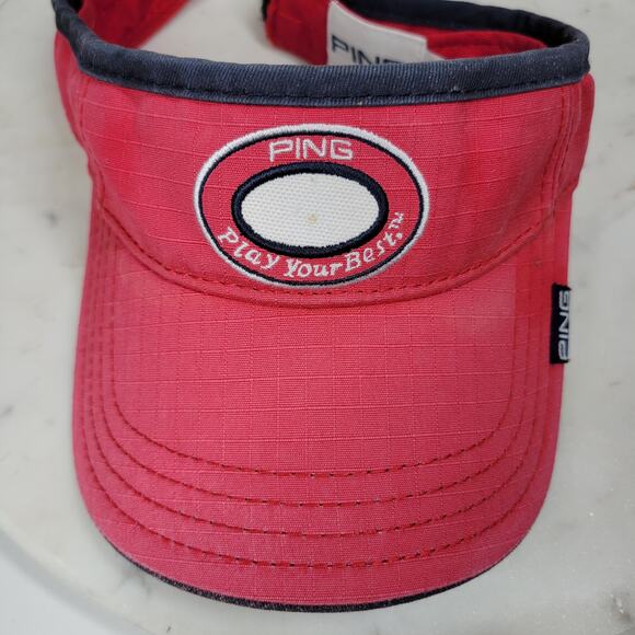 VTG Ping & Titleist Pro V1 Golf Visors Red Logo Black White Script Embroidery - Picture 4 of 16